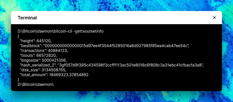 Illustrative interface of a command-line interaction